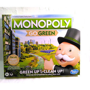Monopoly: Go Green Edition Board Game for Families Ages 8 and Up - In Box!